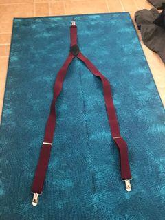 Maroon suspenders (easy clip-on)