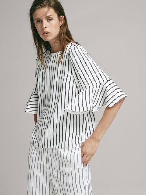 Massimo dutti blouse ruffle, Fesyen 