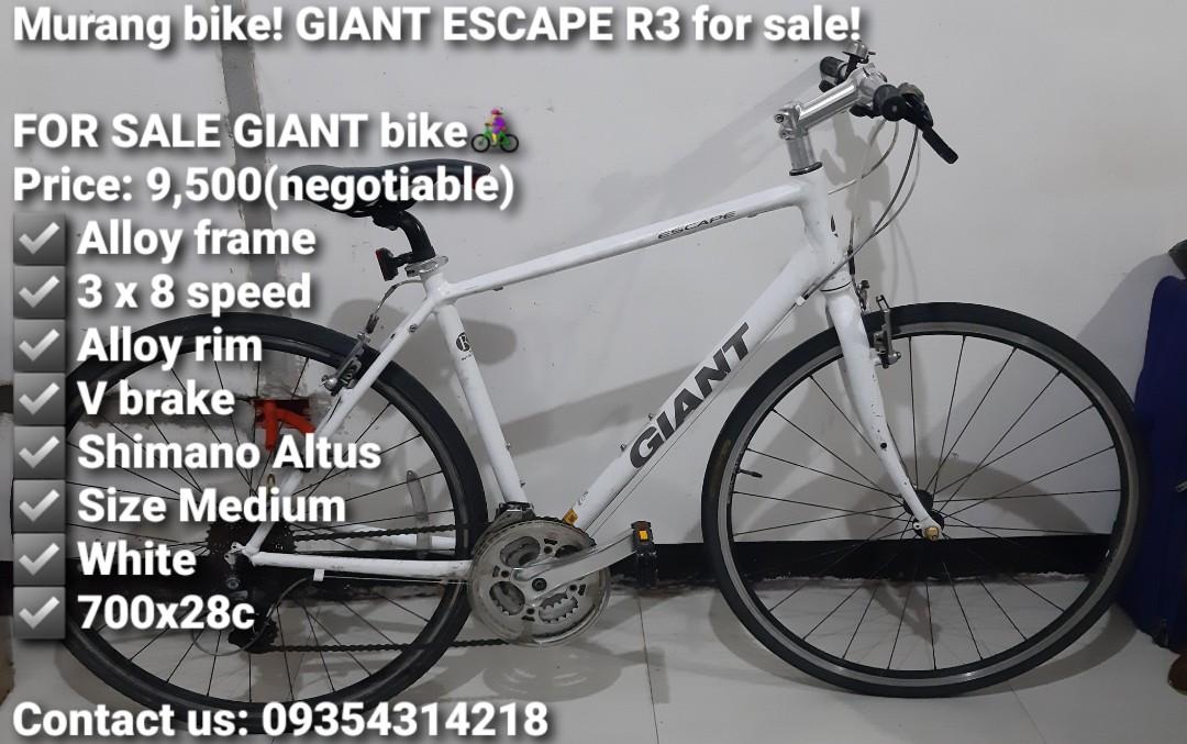Murang bike GIANT ESCAPE R3 WHITE MEDIUM for sale Sports