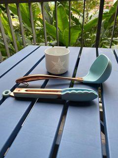 My pottery shop- rose gold ladle and tongs