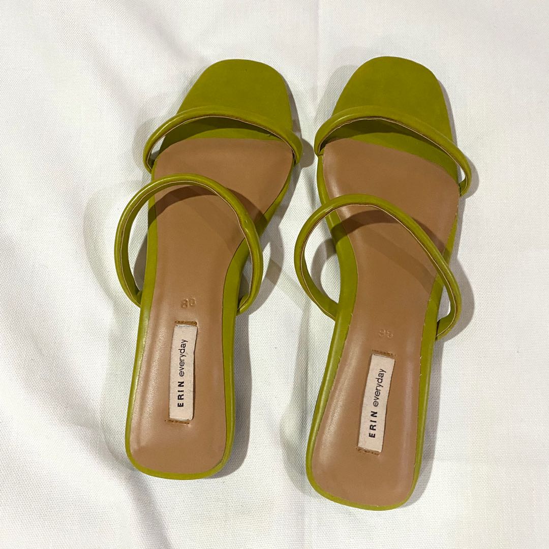 NEW Erin Lime Green Sandals, Women's Fashion, Footwear, Flats & Sandals