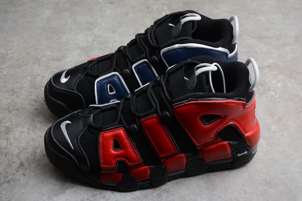 Red and clearance black nike uptempo