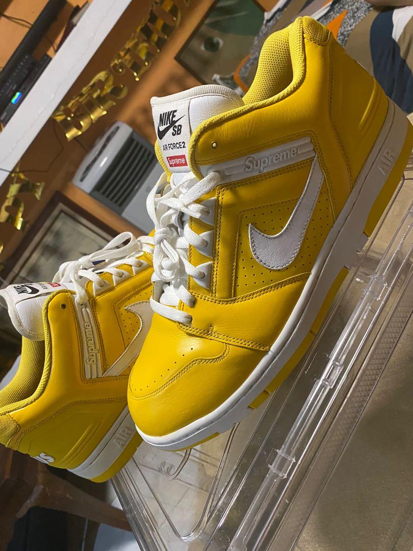 SB AIRFORCE 2 X YELLOW 🔥, Fashion, Footwear, Sneakers on Carousell