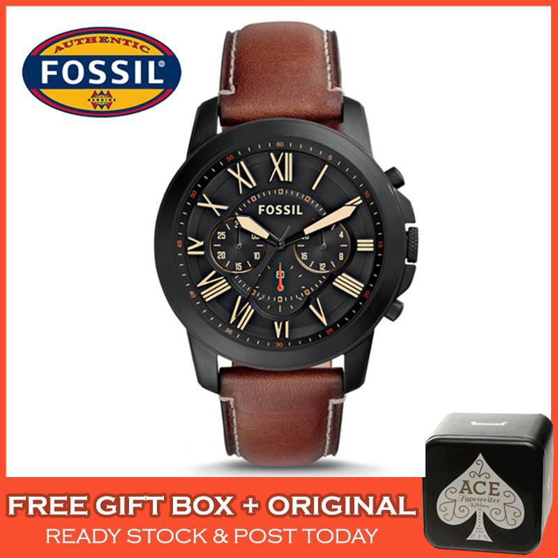 Grant chronograph luggage leather watch hot sale