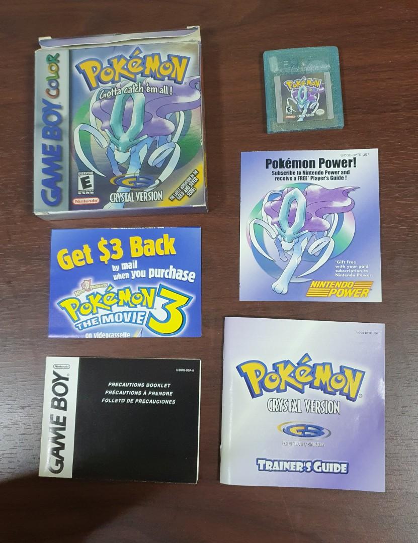 Pokemon Crystal Version (gameboy color) (Category: Nintendo) located in Manila. Submitted by eerbeen (Listing ID 1124387796, Image 2). Description: CIB condition. Complete with all inserts. Includes box protector. Note that it may not save anymore unless internal stuff are replaced. Box condition is 8.5-9/10 Gcash or bdo payment Grab or lalamove c/o buyer.