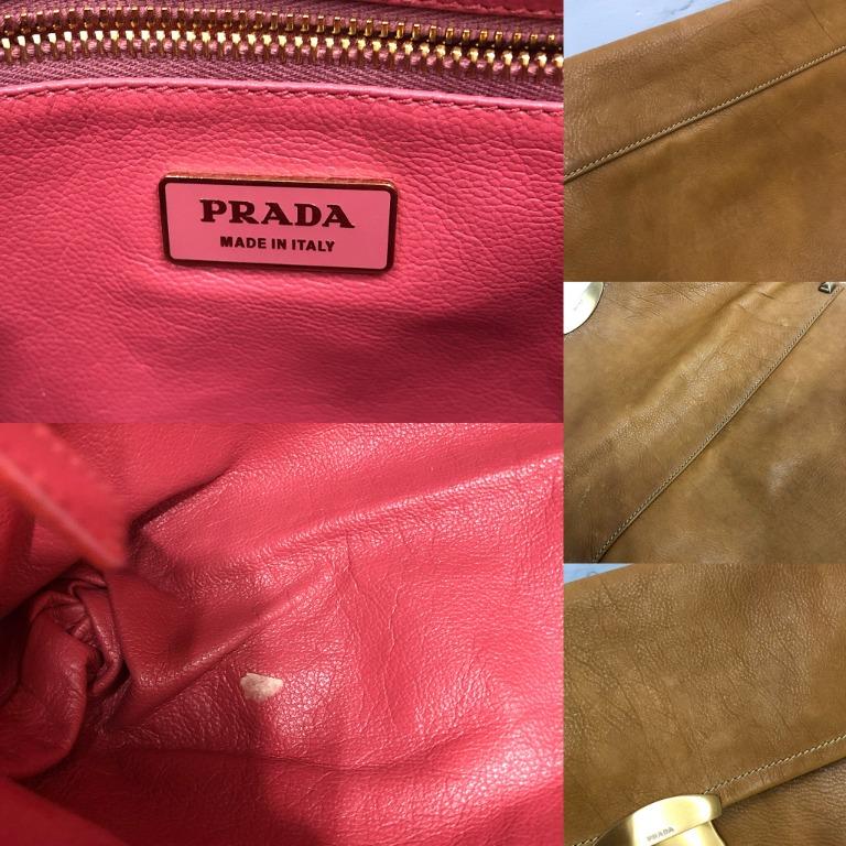 Prada Pink Saffiano Key Holder Leather Pony-style calfskin ref