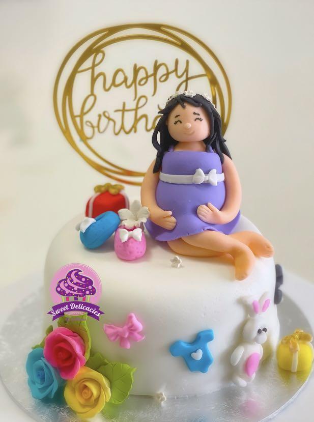 Buy/Send Pregnant Women Theme Fondant Cake Online » Free Delivery In Delhi  NCR » Ryan Bakery