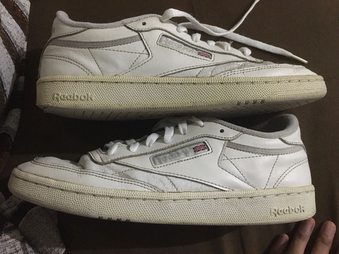 Reebok Classic C 85 Preloved, Fesyen Pria, Sepatu , Sneakers di Carousell