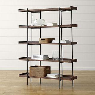SALDANA _ Industrial Solid Wood Display Shelf / Metal frame Bookshelf