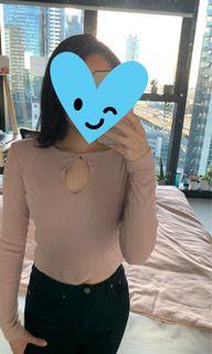 Supre cropped pastel pink long sleeve