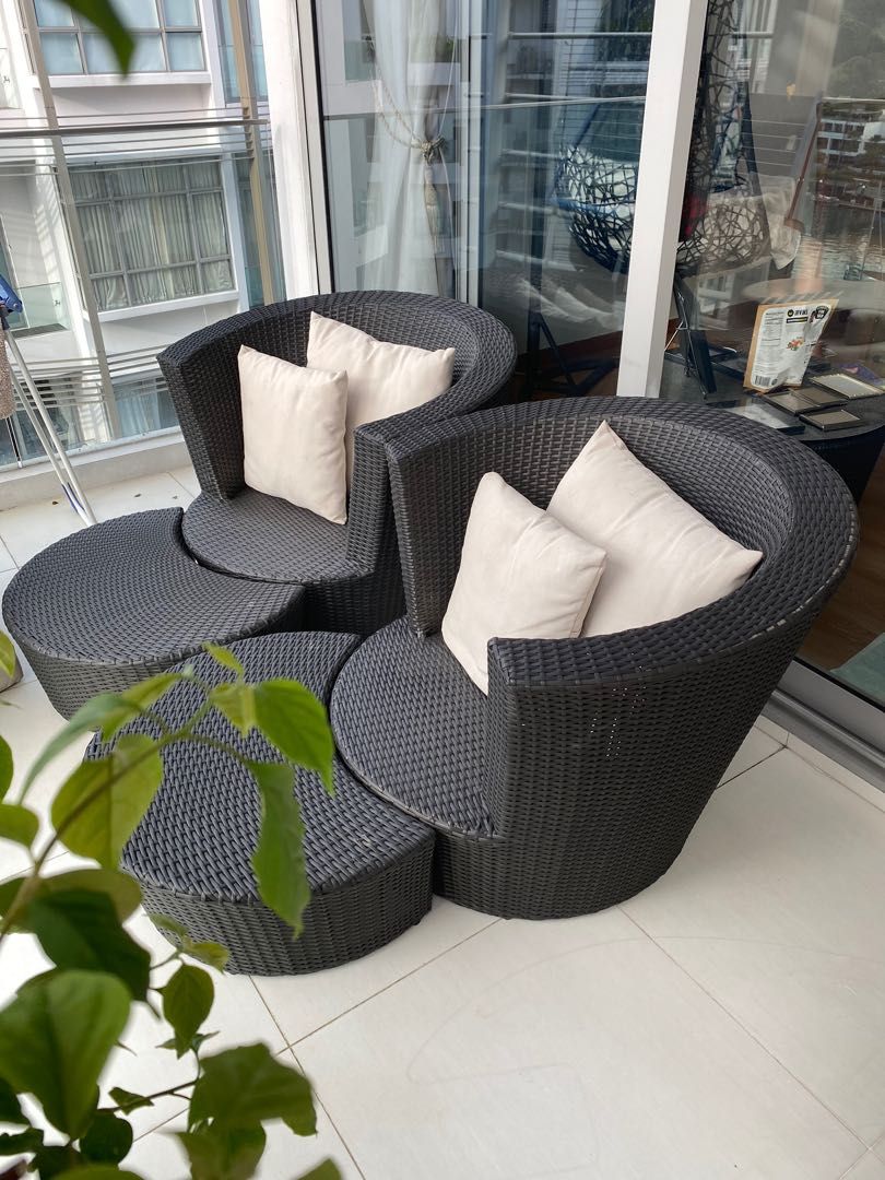 Synthetic rattan chairs, Furniture & Home Living, Outdoor Furniture on