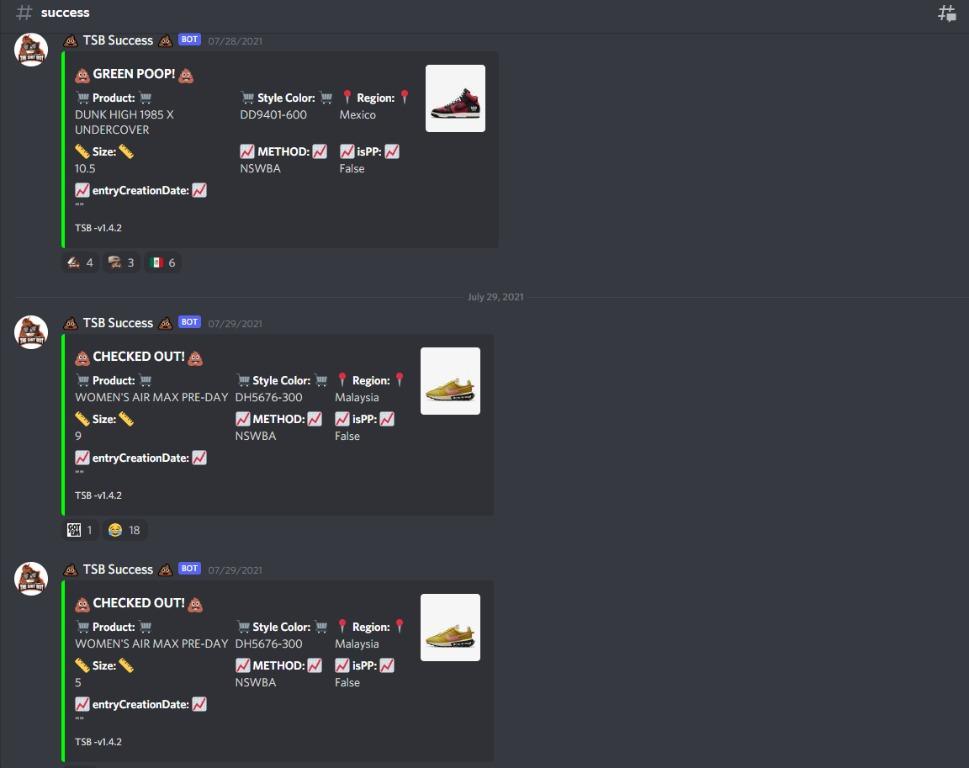 TSB TheShitBot Nike SNKRS Bot Software HK Hong Kong Australia AU