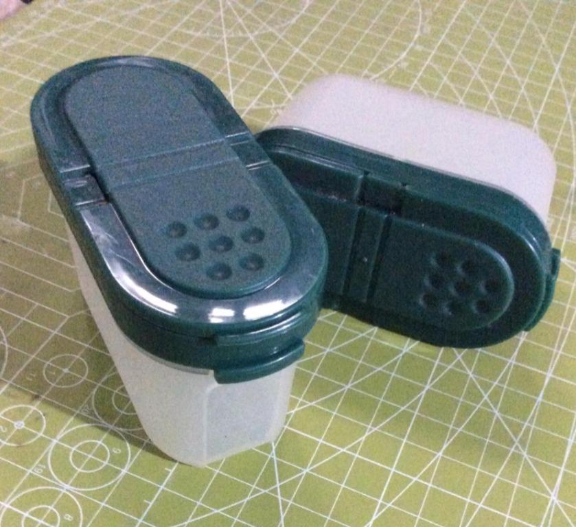 Tupperware spice shaker (Category: Cookware & Accessories) located in Paranaque City. Submitted by vanyla12 (Listing ID 1124439139, Image 1). Description: Tupperware vintage design spice shaker 150 pesos each sf shouldered by buyer.