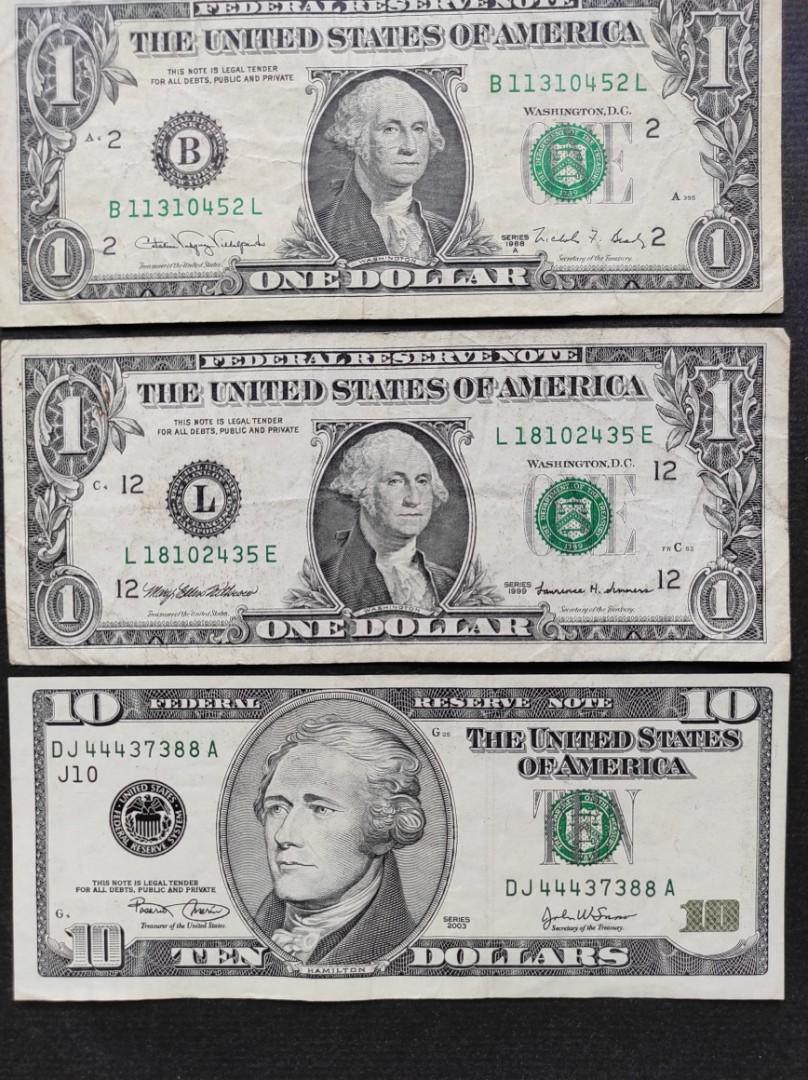 USD $10, $5, $1., Hobbies & Toys, Memorabilia & Collectibles, Currency on  Carousell