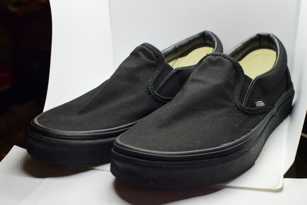 All black womens slip on vans sale