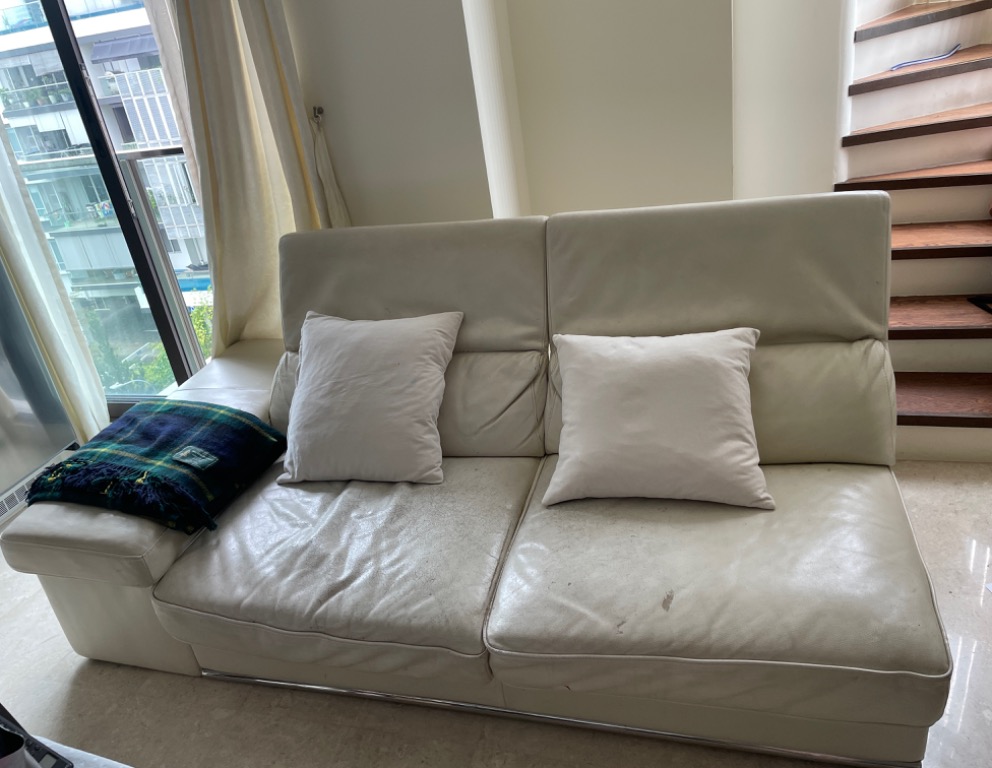 buying white leather sofa with 2 year old