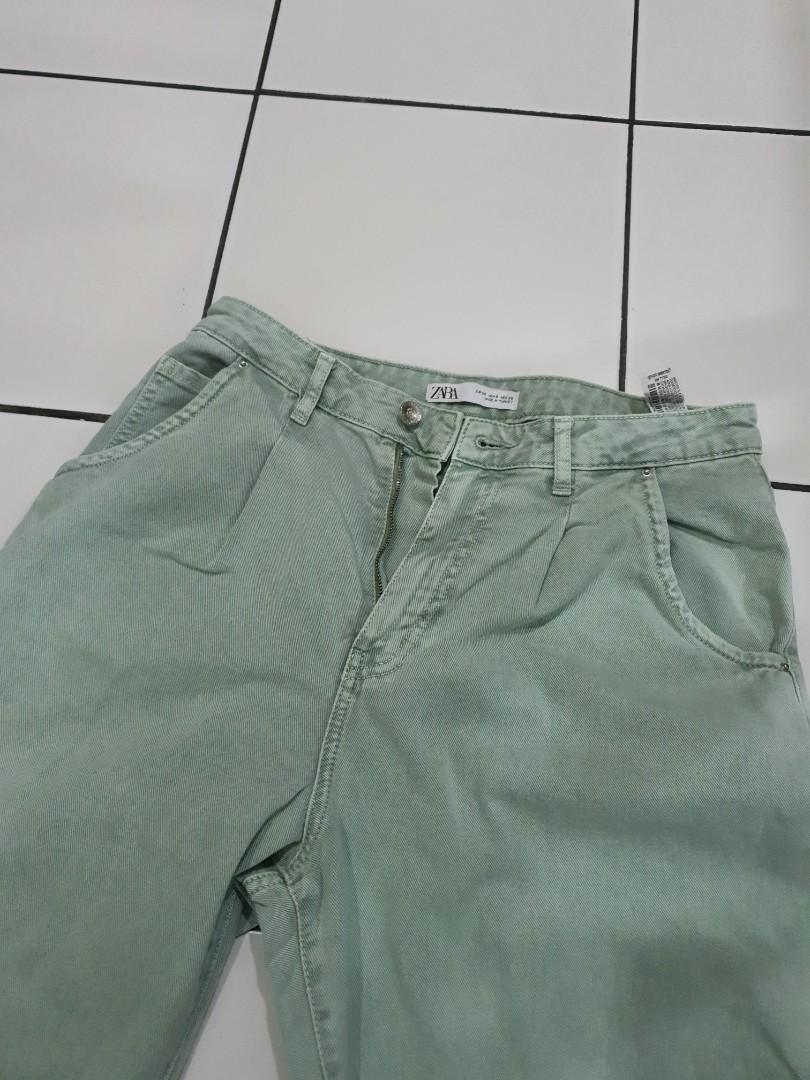 Zara mom jeans slouchy jeans in mint 