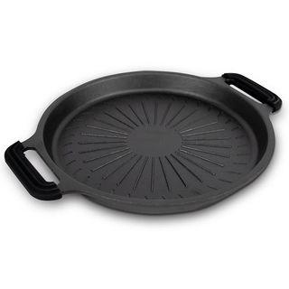 ZHIWU Cooking Cast Iron Pan Oven Grill Baking Pan with Removable Rubber Pan Holder