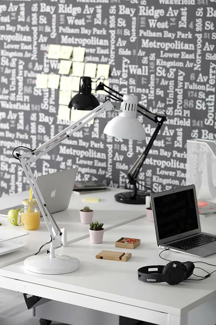 Alba Architect Double Arm Desk Lamp, Black (ARCHI N), Furniture & Home