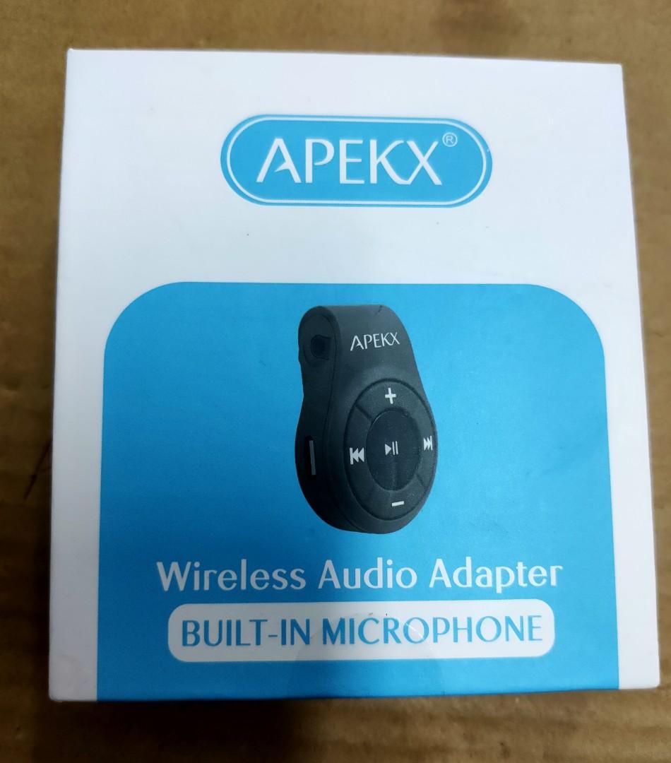 APEKX Clip Bluetooth Audio Adapter for Headphones, Headset, Speaker,  Wireless Receiver with MIC for Hands-Free Call and Music