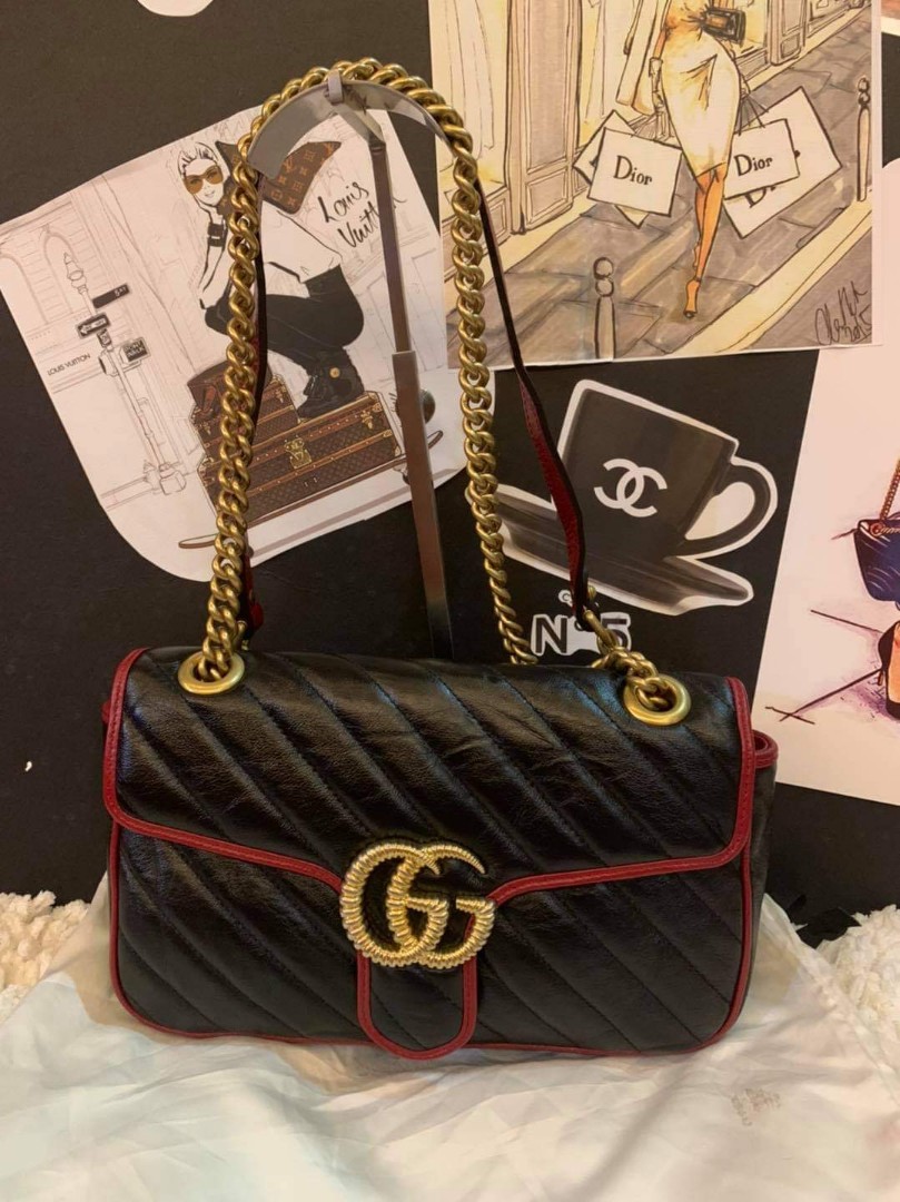 Gucci marmont chevron hotsell