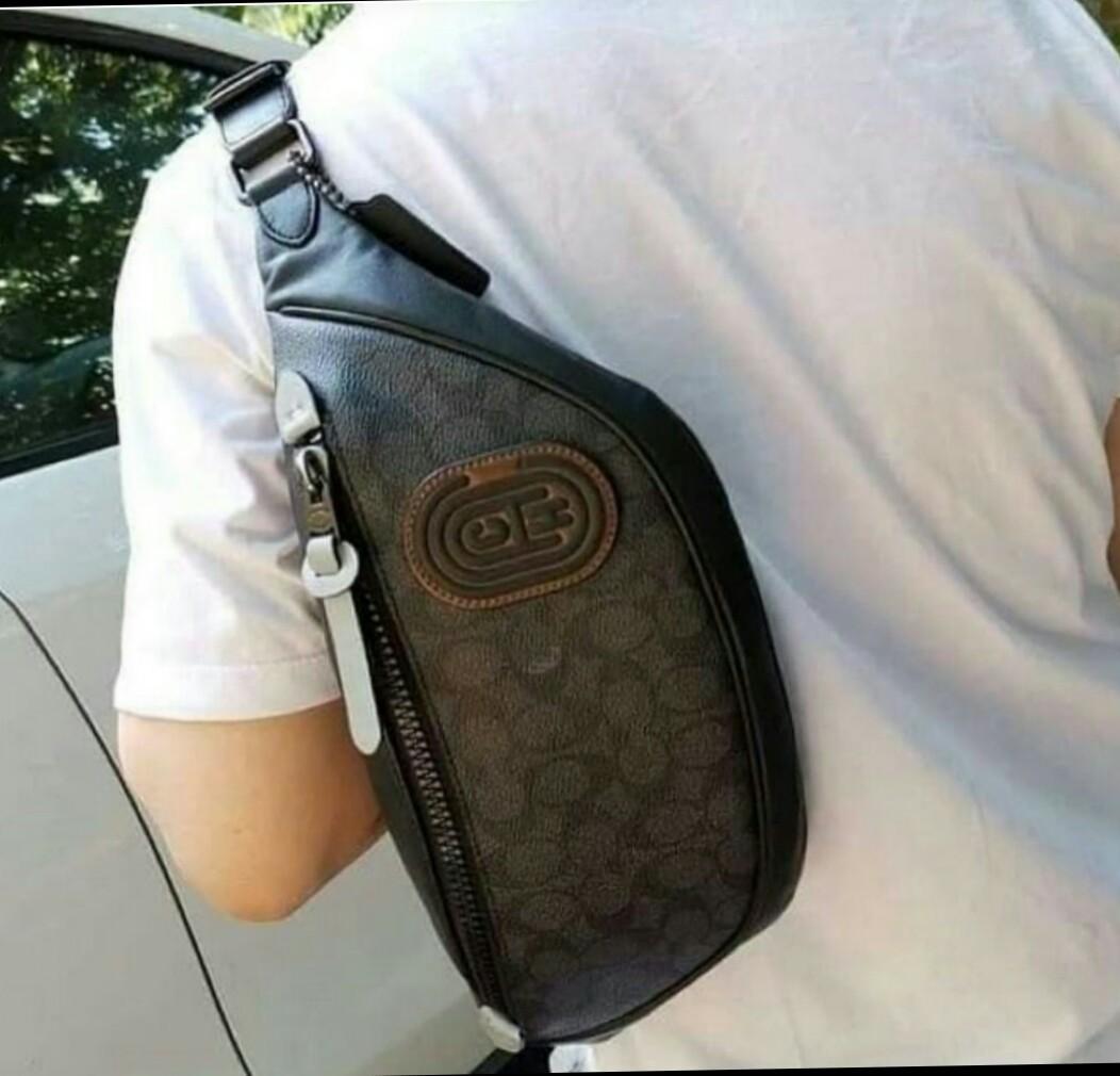 Authentic Coach Rivington Belt Bag In Signature Canvas With Coach Patch
