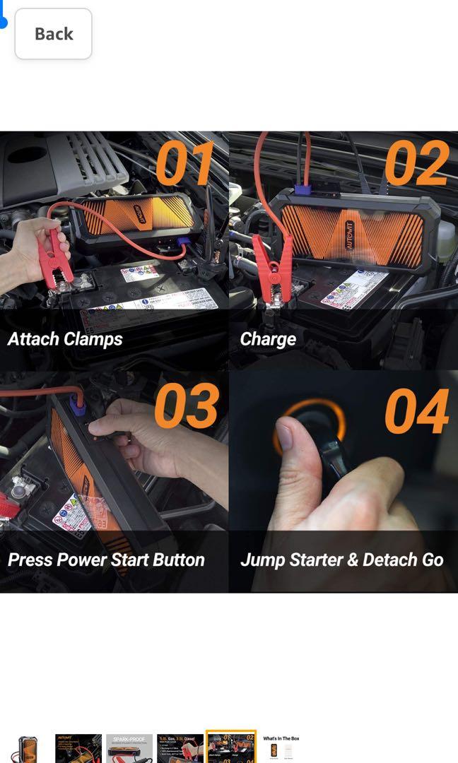 autowit SuperCap 2 Lite 12V Batteryless Jump Starter (Up to 5.0L Gas, 3