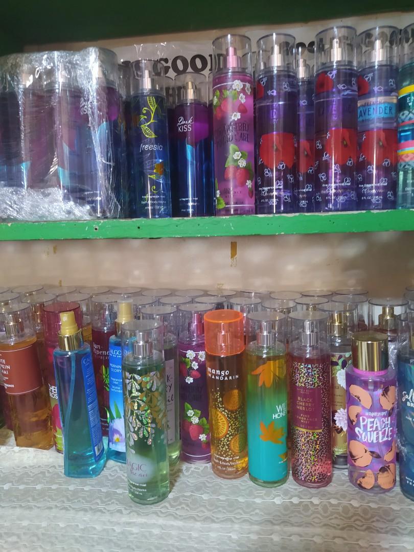 Bath and Body works body mist (Category: Fragrance & Deodorants) located in Cainta. Submitted by condoandstuff (Listing ID 1124686225, Image 3). Description: ORIGINAL FROM U.S Available Scents: Dark Kiss -SOLD Salt water Breeze Japanese Cherry Blossom Champagne Toast Into the night Be enchanted Confetti Cake Pop- SOLD NA PO!! WAG MAKULIT Pink Cashmere Cucumber melon- Sold in the Stars Pearlberry Wild honeysuckle Fresh sparkling snow Warm Vanilla 