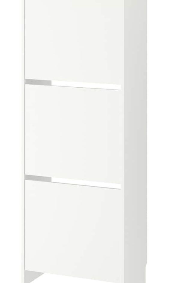 BISSA Shoe cabinet with 3 compartments white Furniture Home Living Furniture Shelves Cabinets Racks on Carousell