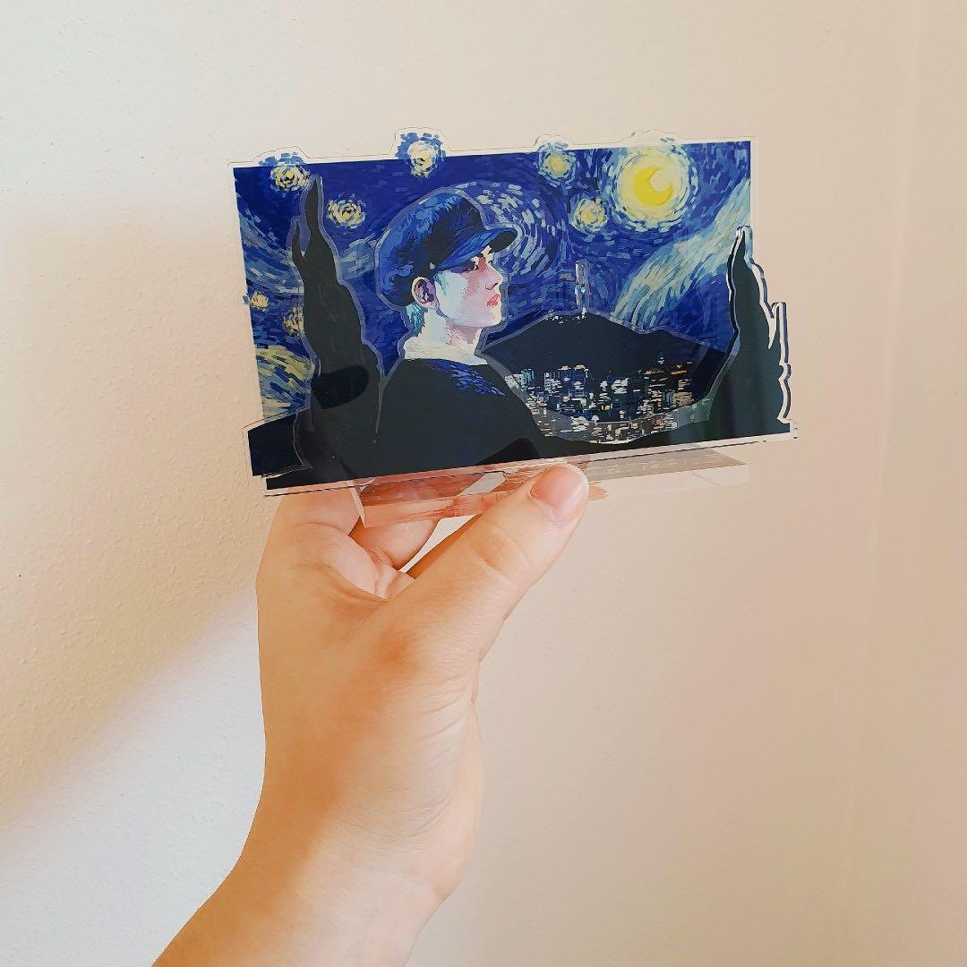 BTS V Taehyung Starry Night Standee (Category: K-Wave Merchandise) located in Quezon City. Submitted by jkvante (Listing ID 1124703052, Image 2). Description: Starry Night acrylic standee purchased from LordIzxy before the artist went away from social media. Gorgeous design! MOP: Paypal, BDO, BPI, Venmo, Gcash Delivery: Buyer shoulders and books .
