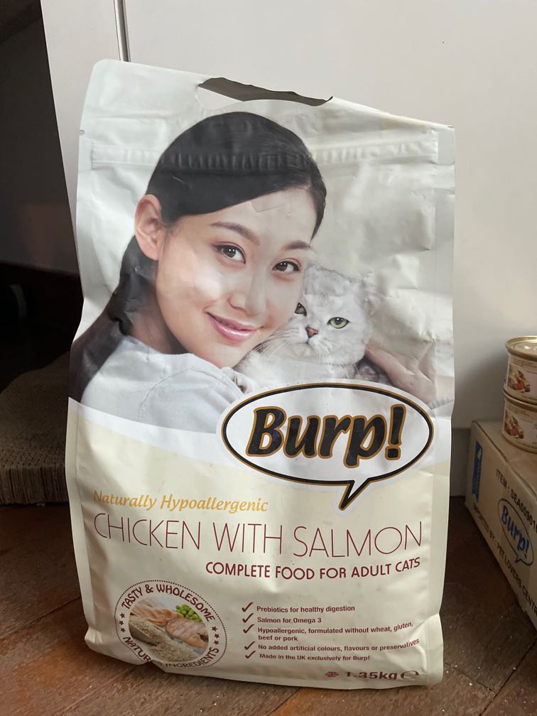 Burp! Chicken with Salmon Dry Cat Food Kibbles 1.35kg, Pet Supplies