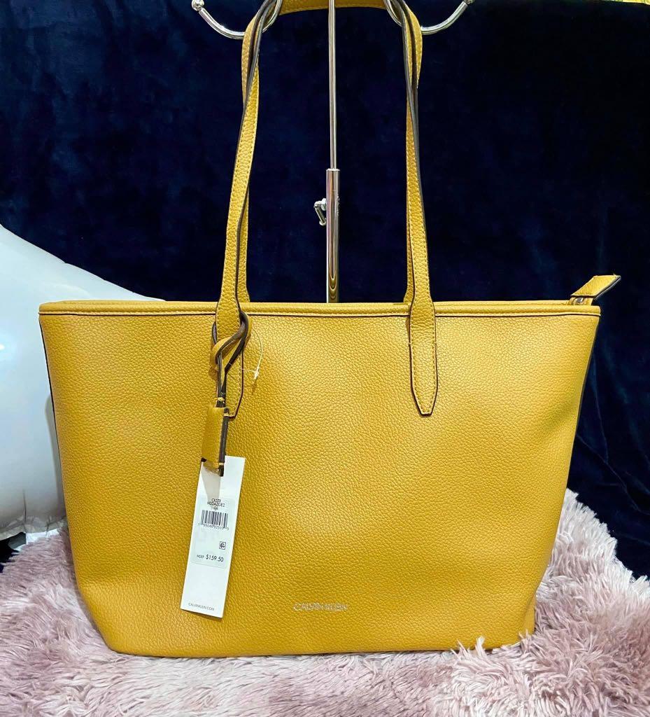 Calvin Klein Tote Bag Large (Mustard), Women's Fashion, Bags
