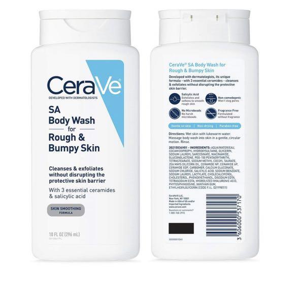 CeraVe SA Body Wash for Rough & Bumpy Skin, Beauty & Personal Care