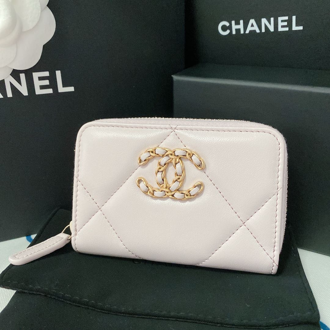 CHANEL Chanel 19 Zip coin purse CC mark Leather Coin case AP0949 /083389