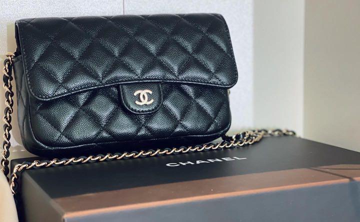 Chanel caviar classic  phone holder with chain / WOC , Luxury, Bags &  Wallets on Carousell