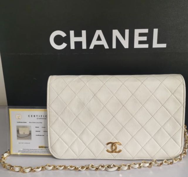 Chanel Sling Bag in white and GHW Luxury Bags Wallets on Carousell