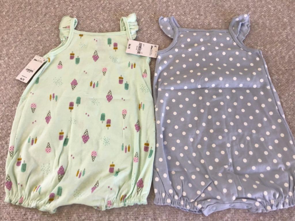 Child Of Mine By Carter'S Baby Girl Sleeveless Romper, 2-Pack (0-24  Months), Babies & Kids, Babies & Kids Fashion On Carousell