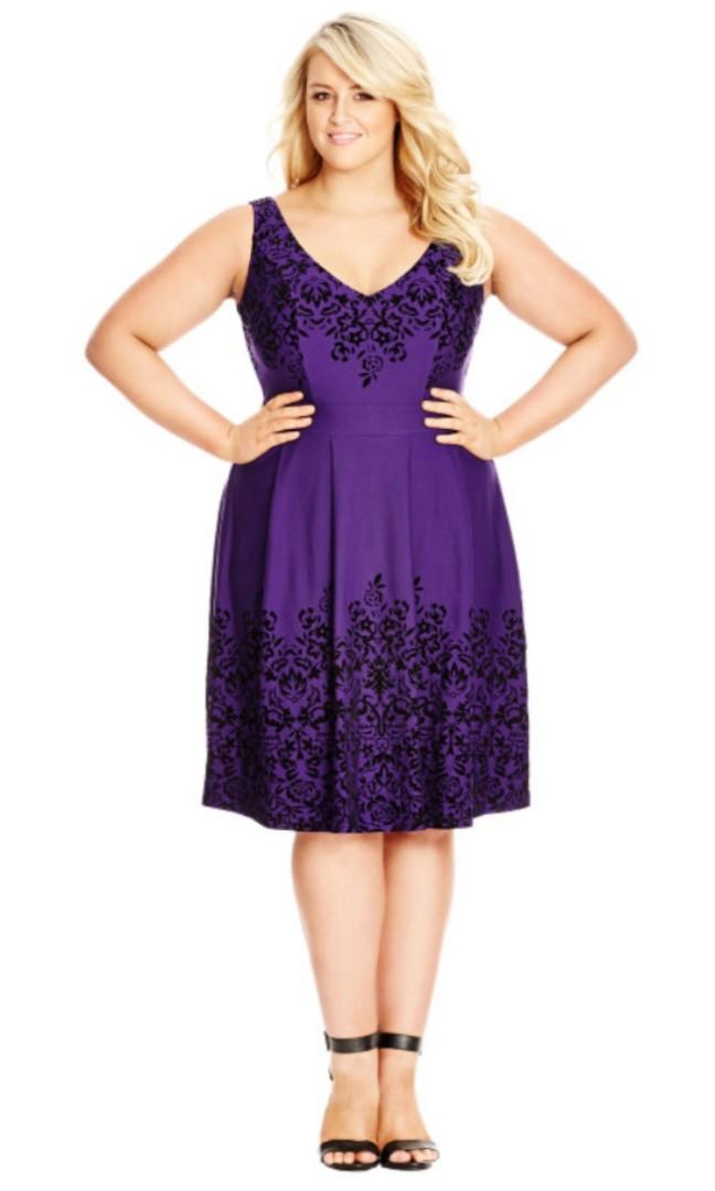 Purple and black outlet plus size dress