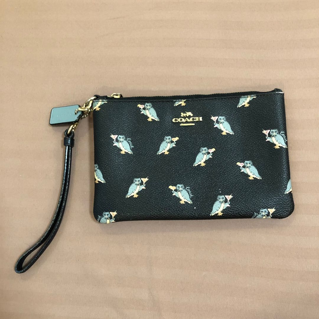 Coach owl clearance wristlet