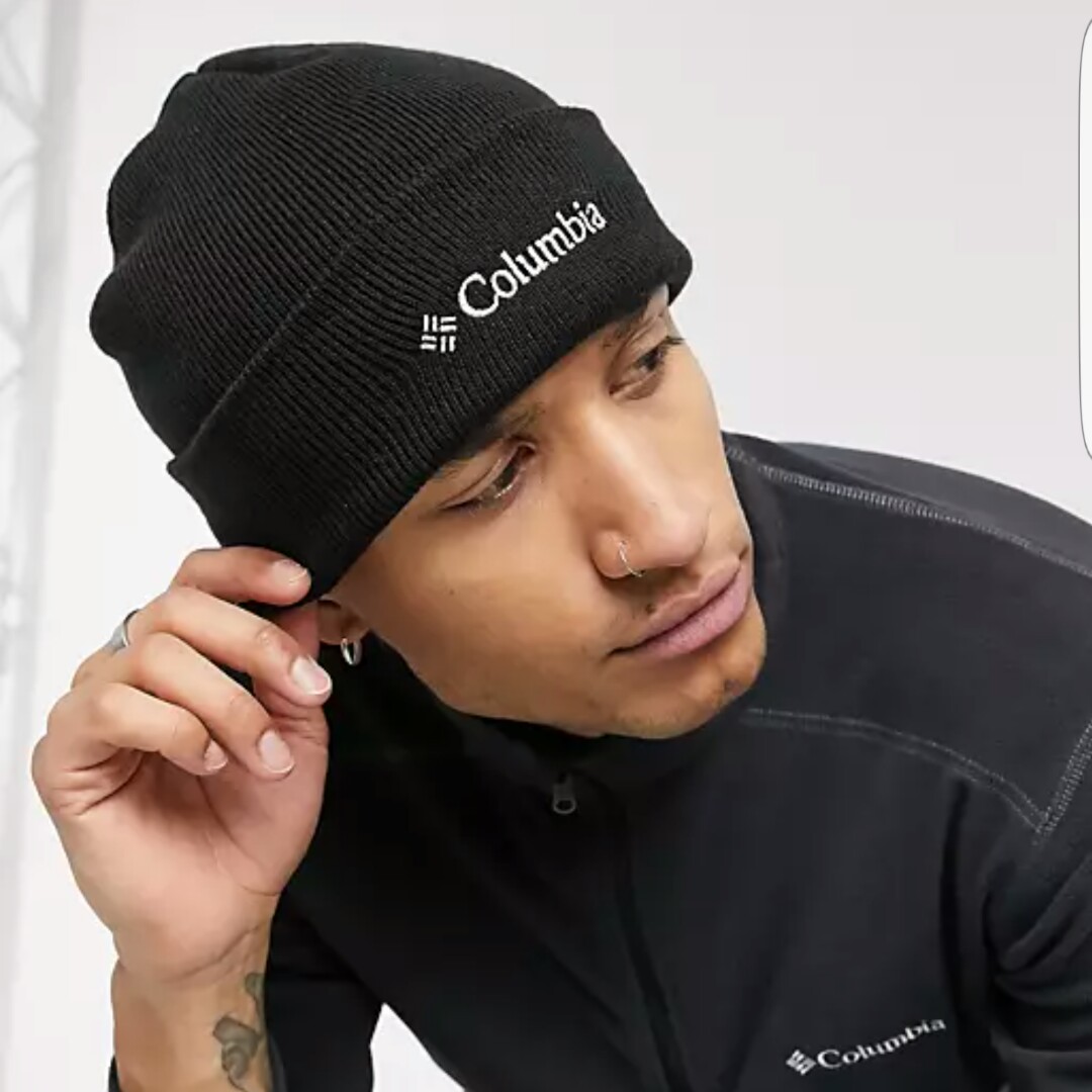 Columbia beanie in black, Men's Fashion 