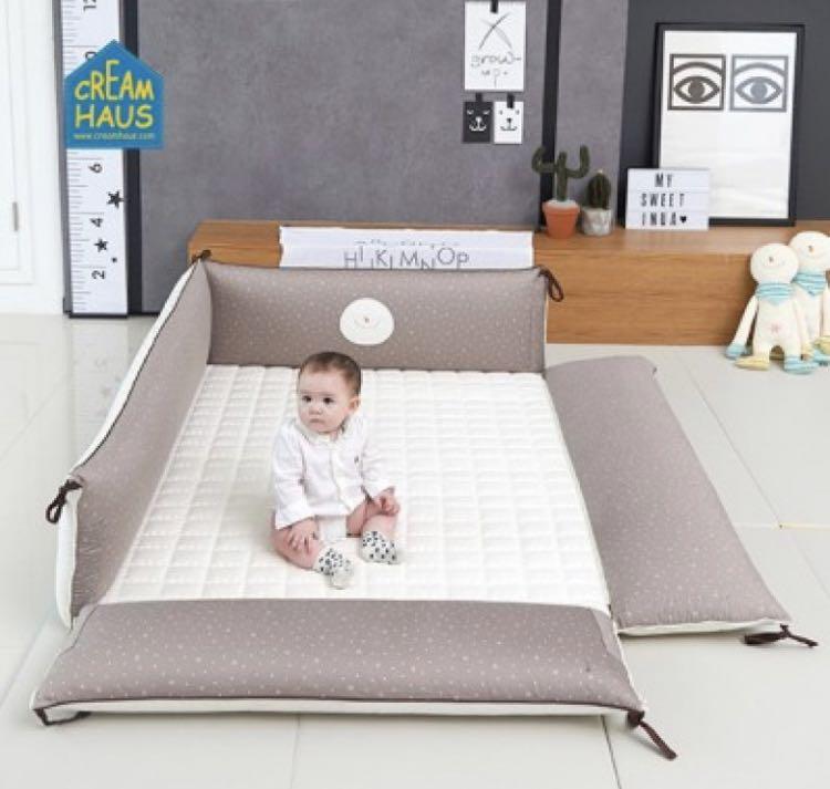 Creamhaus Inua Bumper Bed Play Mat Milk Brown