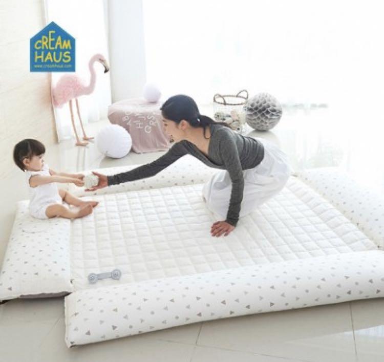 Creamhaus Inua Bumper Bed Play Mat Milk Brown