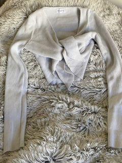 cute white top ties at front