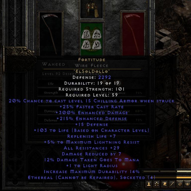 D2R Fortitude Superior Ethereal Base, Video Gaming, Gaming Accessories