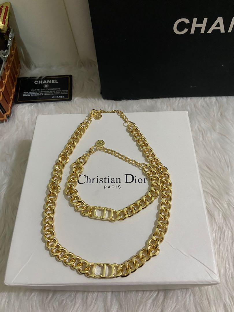 Christian Dior necklace gold with top men039s CD logo  eBay
