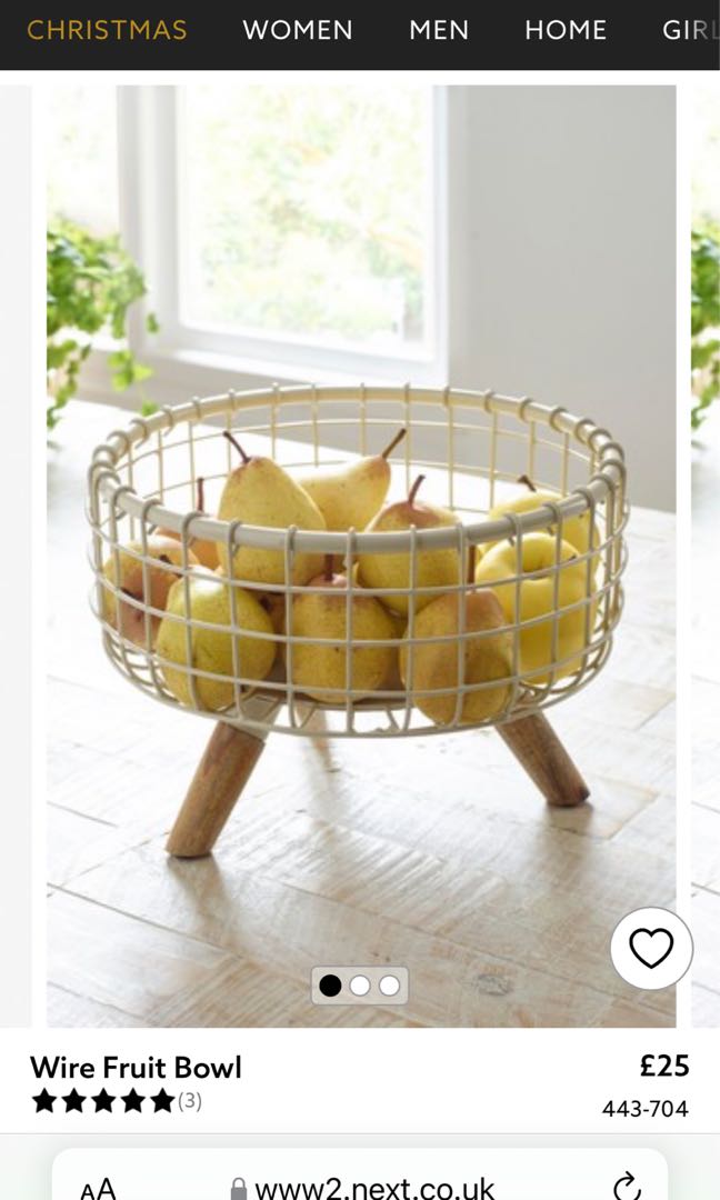 Fruit Wire Basket, Furniture & Home Living, Kitchenware & Tableware