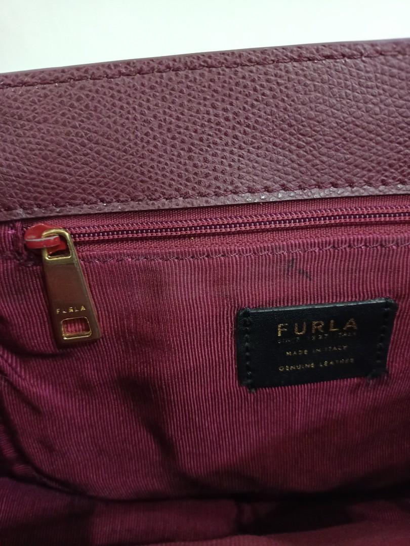 Furla 1927 Burgundy Red shoulder, Women's Fashion, Bags & Wallets