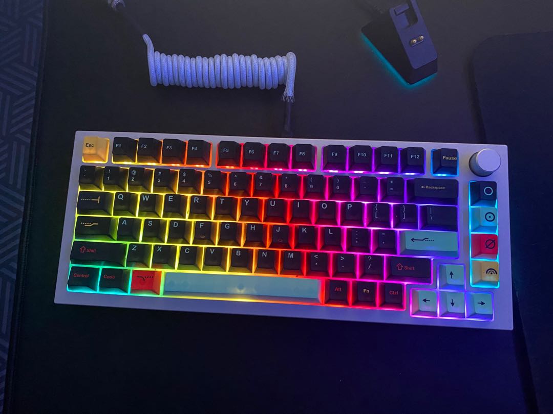 GMMK Pro barebones white ice with c3 equalz v2 stabilizers, Computers