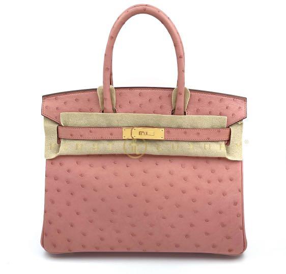 Hermes Kelly Sellier 25 Terre Cuite Ostrich Gold Hardware Handbag