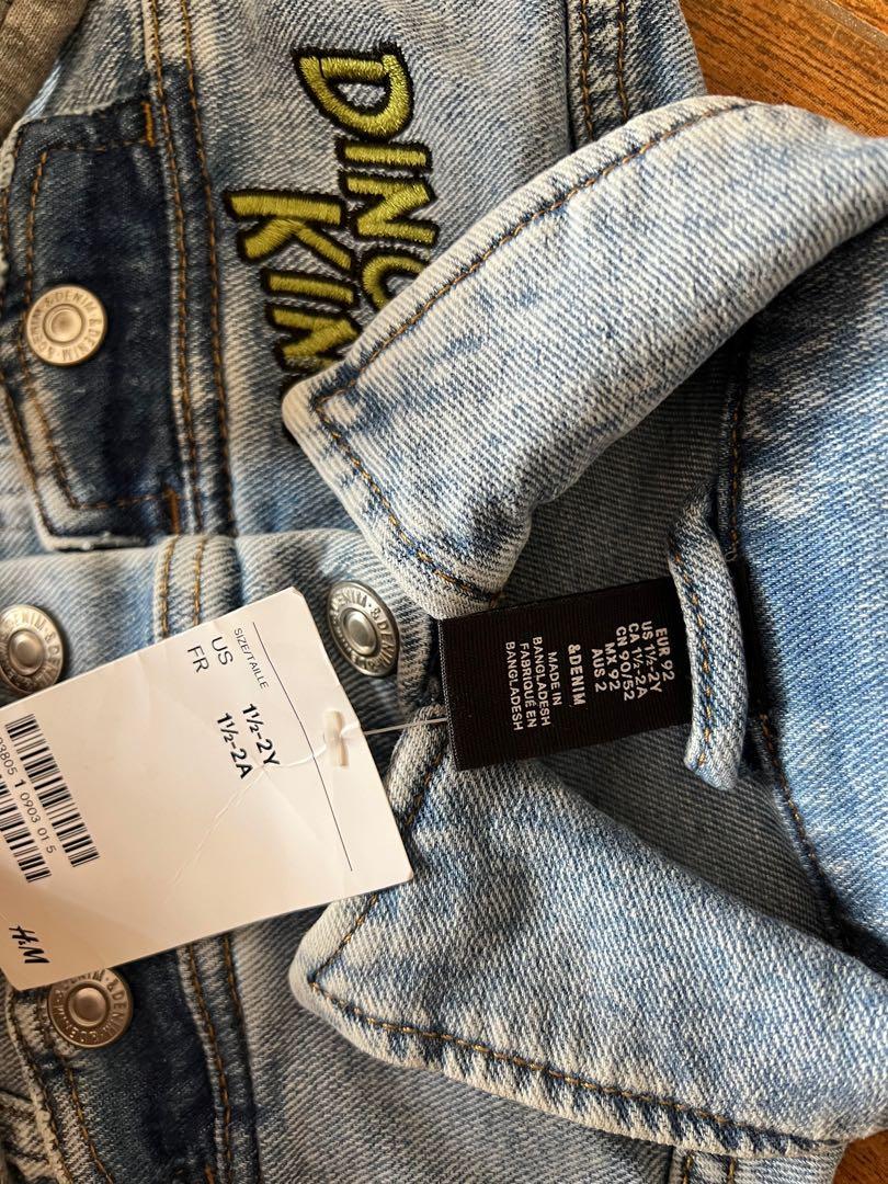 H\u0026M kids Denim Jacket Dinosaur, Babies 